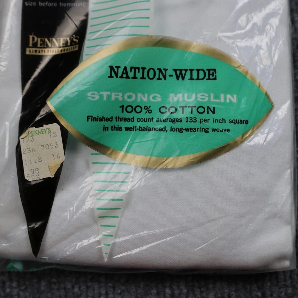 Vintage‎ Penney's Nation-Wide Muslin Pillow Cases 42x36 100% Cotton NIP Set Of 2